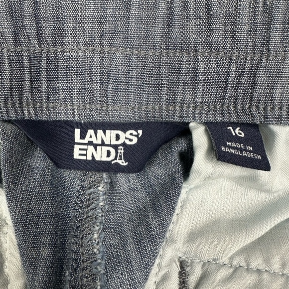 Lands’ End blue cotton chambray Bermuda shorts 16 - Picture 6 of 9